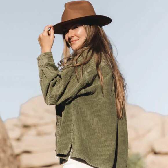 NWT  Will & Bear Calloway Widebrim Fedora Hat Tan / Brown Wool Size Small Unisex - Picture 1 of 12